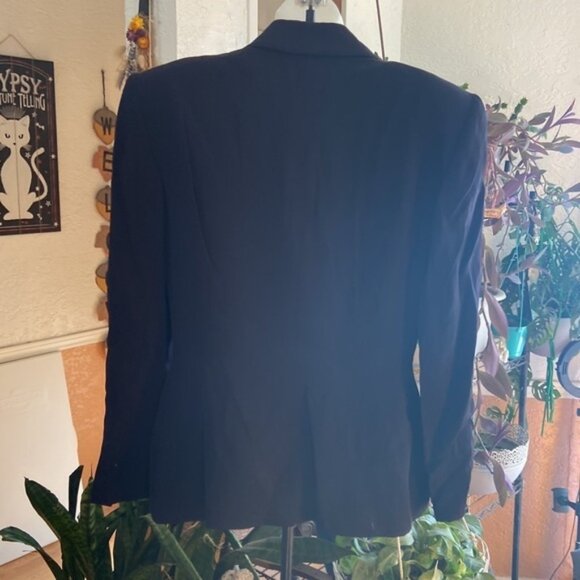 ANNE Klein Black Blazer Pearl Buttons Size 10 - Picture 2 of 5